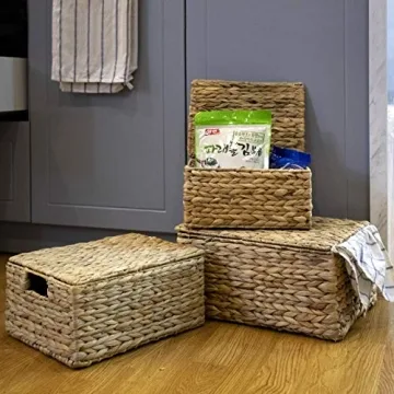 Elegant Set of 3 Handcrafted Nesting Storage Baskets