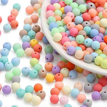 1000PCs 6MM Matte Mix Color Acrylic Round Beads for Crafting