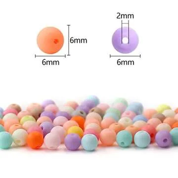 1000PCs 6MM Matte Mix Colors Acrylic Round Beads