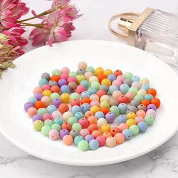 1000PCs 6MM Matte Mix Colors Acrylic Round Beads