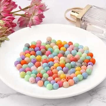 1000PCs 6MM Matte Mix Colors Acrylic Round Beads