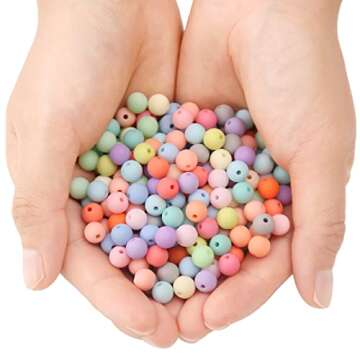 1000PCs 6MM Matte Mix Colors Acrylic Round Beads