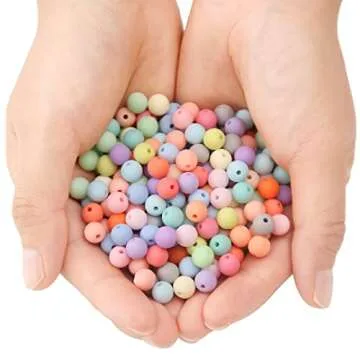 1000PCs 6MM Matte Mix Colors Acrylic Round Beads