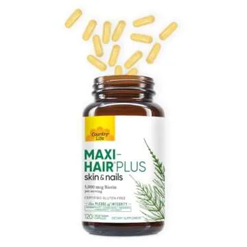 Country Life, Maxi-Hair Plus Biotin, Supports Healthy Hair, Skin and Nails, Daily Supplement, 120 ct