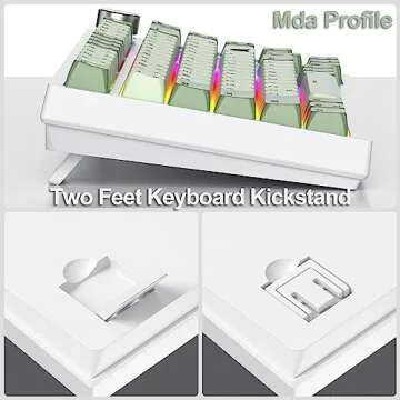 Fogruaden Wired 75% Mechanical Gaming Keyboard 75 Percent Matcha Keyboard Hot Swappable Gasket Mount, Red Switch, RGB Backlit 82 Keys TKL Mechanical Keyboard, NKRO Compact Keyboard with Knob