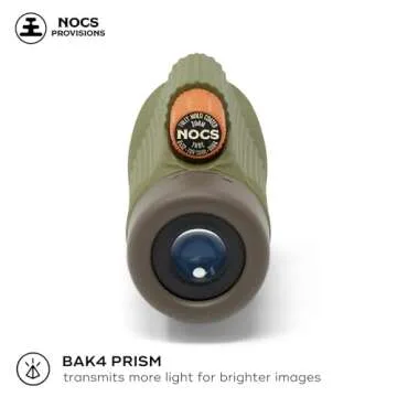 Nocs Provisions Zoom Tube 8x32 Monocular, 8X Magnification Telescope, Bak4 Prism, Wide Field of View for Bird Watching, Backpacking & Wildlife Viewing - Juniper Green II