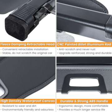 Trunk Cargo Cover for Toyota 4runner 2010-2018 2019 2020 2021 2022 2023 2024 Retractable Rear Trunk Cargo Luggage Security Shade Cover Shield Waterproof Custom Fit All Weather (Black)