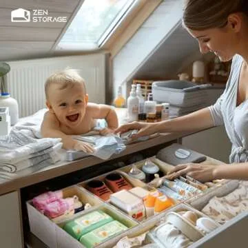 12 Pack Drawer Organizer with Zipper for Baby Clothes