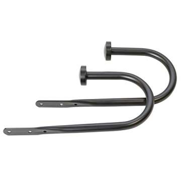 Meriville Set of 2 Decorative Black End Cap Window Curtain Holdbacks for Draperies, 9" Wide