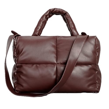 OWGSEE Puffer Tote Bag - Small Puffy Handbags for Women Lightweight Quilted Purse