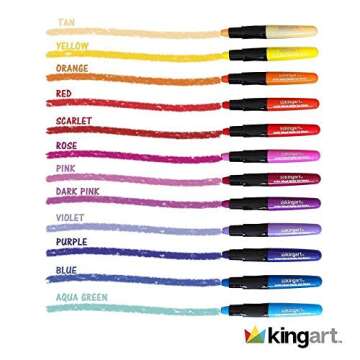KINGART 580-24 GEL STICK Set, Artist Pigment Crayons, 24 Unique Colors, Water Soluble, Creamy, and Odorless, Use on Paper, Wood, Canvas and more