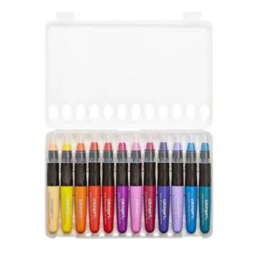 KINGART 580-24 GEL STICK Set, Artist Pigment Crayons, 24 Unique Colors, Water Soluble, Creamy, and Odorless, Use on Paper, Wood, Canvas and more