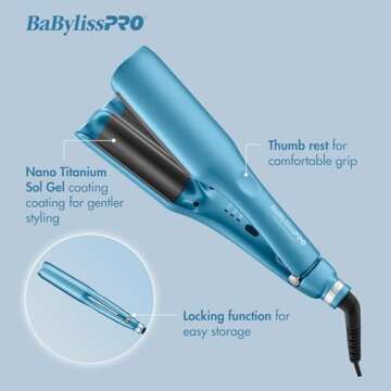 BaBylissPRO Nano Titanium Compact Ionic Deep Waver