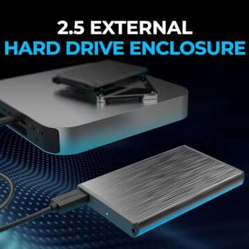 SABRENT [Upgraded Version Support UASP] Ultra Slim USB 3.0 to 2.5-Inch SATA External Aluminum Hard Drive Enclosure [Black] (EC-UK30)