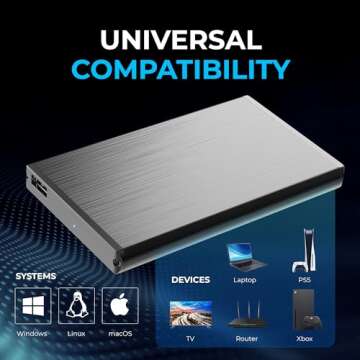 SABRENT [Upgraded Version Support UASP] Ultra Slim USB 3.0 to 2.5-Inch SATA External Aluminum Hard Drive Enclosure [Black] (EC-UK30)