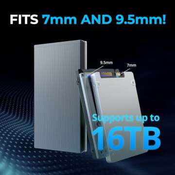 SABRENT [Upgraded Version Support UASP] Ultra Slim USB 3.0 to 2.5-Inch SATA External Aluminum Hard Drive Enclosure [Black] (EC-UK30)