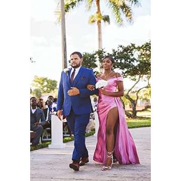 Bangunlah Off Shoulder Mermaid Prom Dresses Satin Ball Gown Long Formal Dress Wrap Ruched Evening Gowns Black 16W