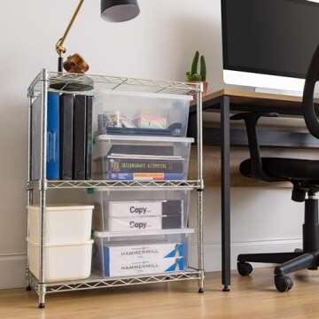 IRIS USA 12 Qt. Plastic Storage Bins Containers with Lids, 4 Pack, Sensory Bin, Craft Storage, Craft...