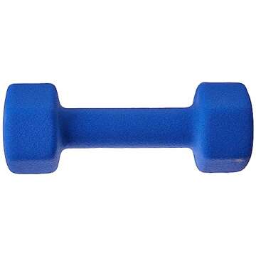 Set of 2 Neoprene Dumbbell Hand Weights, Anti-slip, Anti-roll, Dark Blue