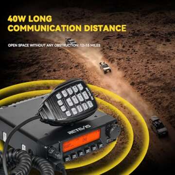 Retevis RA87 GMRS Mobile Radio, 40W Mobile GMRS Repeater, GMRS Transceiver 8 Repeater Channels Base Station, Mobile GMRS Two Way Radio for Off-Road(Black 1Pack)