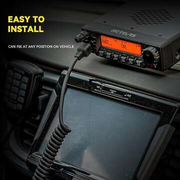 Retevis RA87 GMRS Mobile Radio, 40W Mobile GMRS Repeater, GMRS Transceiver 8 Repeater Channels Base Station, Mobile GMRS Two Way Radio for Off-Road(Black 1Pack)