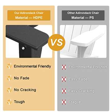Mdeam Adirondack Chair with Retractable Ottoman
