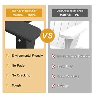 Mdeam Adirondack Chair with Retractable Ottoman