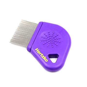 Long Teeth Comb by Hertzko - Closely Spaced Metal Pin for Your Pet’s Coat - 25mm Long Metal Teeth are Great for Long Hair Areas on Dogs and Cats (Long Teeth)