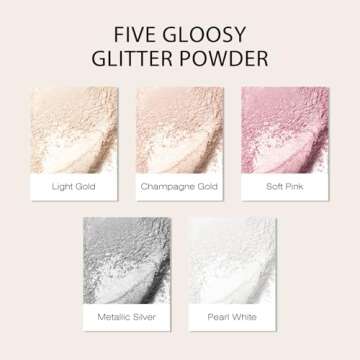 KYDA Highlighter Powder Spray, Glitter High Gloss Spray Shimmer Sparkle Powder Makeup Spray, for Face Body Cosmetic-Light Gold