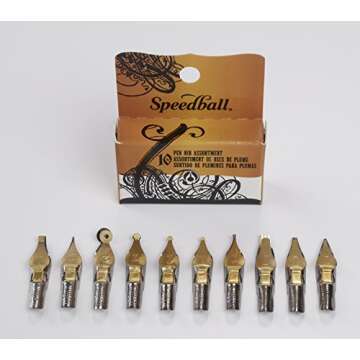 Speedball 30710 10 Pen Nib Assorted Set