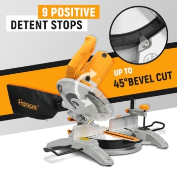 Hoteche Miter Saw 8-1/4-Inch Table Saw 11-Amp Single Bevel Compound Saw Chop Wood Circular Saw with Saw Blade