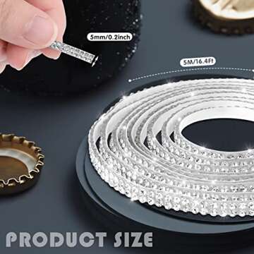 Kingdder Bling Car Trim Self Adhesive Bling Car Interior Exterior Decorations for Women Rhinestone D...