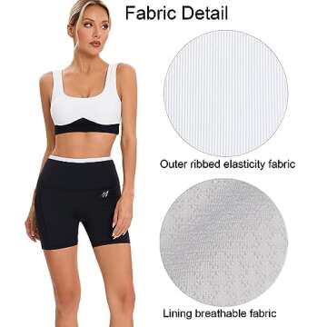 Mustcan Ribbed Padded Sports Bra for Women - Stylish Comfort