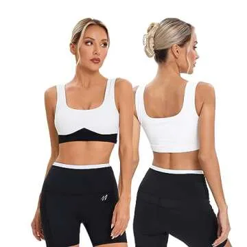 Mustcan Ribbed Padded Sports Bra for Women - Stylish Comfort