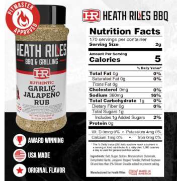 Heath Riles BBQ Garlic Jalapeño Rub 2 lb Seasoning