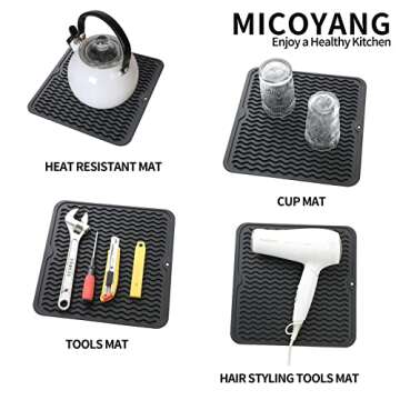 MicoYang Silicone Dish Drying Mat for Kitchen Use