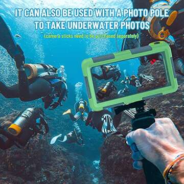 Upgrade Diving Swimming Waterproof Protective Case, Outdoor Universal Snorkeling Surfing Professional Underwater Housing for iPhone Galaxy Huawei OnePlus LG Motorola Google Series Phones