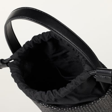 The Drop Dallas Bucket Bag Black Straw Versatile Chic