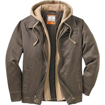 Legendary Whitetails Men's Dakota Jacket Full Zip Up Waxed Cotton Hooded Rugged Winter Coat