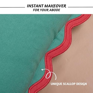 Folkulture Throw Pillow Covers for Couch, 18x18 Decorative Couch Pillows for Living Room, 100% Cotton Boho Pillow Case or Cute Outdoor Pillows, Farmhouse Accent Pillow Covers (Mistletoe)