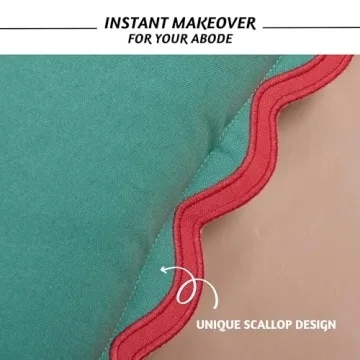 Folkulture Throw Pillow Covers for Couch, 18x18 Decorative Couch Pillows for Living Room, 100% Cotton Boho Pillow Case or Cute Outdoor Pillows, Farmhouse Accent Pillow Covers (Mistletoe)