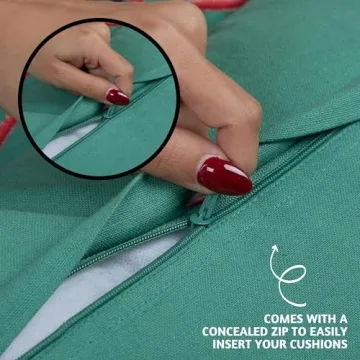 Folkulture Throw Pillow Covers for Couch, 18x18 Decorative Couch Pillows for Living Room, 100% Cotton Boho Pillow Case or Cute Outdoor Pillows, Farmhouse Accent Pillow Covers (Mistletoe)