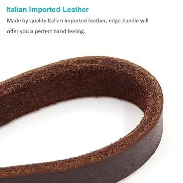 FAIRWIN Leather Short Dog Leash 12" - Short Dog Traffic Lead Leash for Large Dogs Training and Walking (Width: 3/4") (Brown-New)