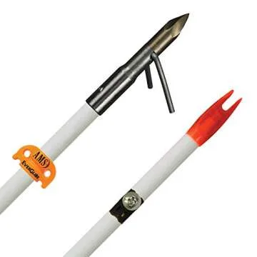 AMS Bowfishing Fiberglass Arrow - White with Chaos FX Point & EverGlide Slide