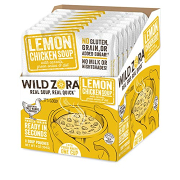 Wild Zora Keto Soups - Delicious Lemon Chicken Broth - 8 Pack