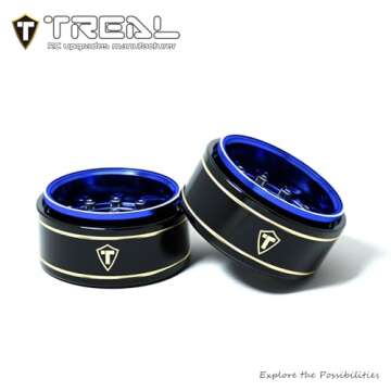 TREAL 1.0 Beadlock Wheels Deep Dish Rims for SCX24 AX24 FCX24 TRX4M