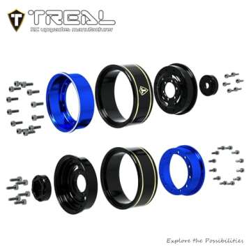 TREAL Beadlock Wheels Deep Dish Rims for SCX24 AX24