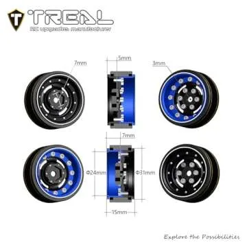 TREAL Beadlock Wheels Deep Dish Rims for SCX24 AX24