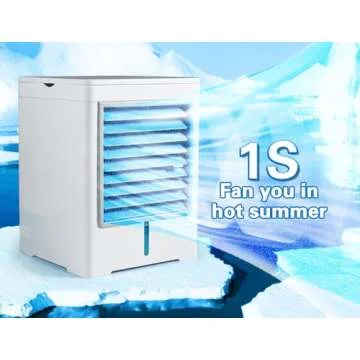 Portable Air Conditioners Fan, Evaporative Air Cooler, USB Personal Mini Air Conditioner with 3 Wind...