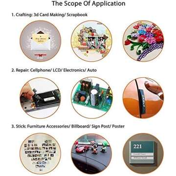 Pimoys 2mm / 3mm x 25m Double Sided Phone Repair Adhesive Tape, 2 Rolls Heat Resistant High Adhesion Transparent Acrylic Tape, LCD Screen Repair Sticker for Cell Phone Touch Screen Repair